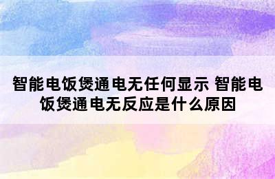 智能电饭煲通电无任何显示 智能电饭煲通电无反应是什么原因